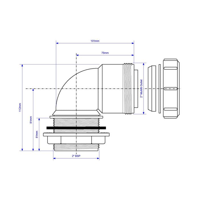 McAlpine MZ4TANK 2" Bent Tank Connector - Getplumb