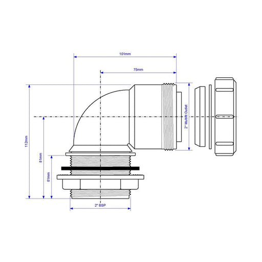 McAlpine MZ4TANK 2" Bent Tank Connector - Getplumb