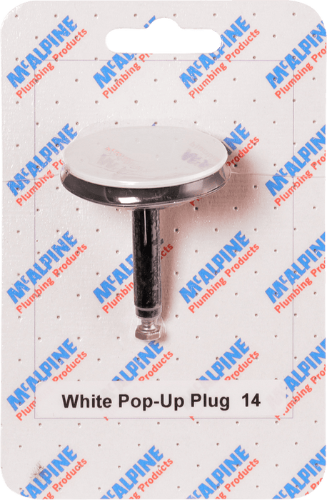 McAlpine No. 14 Handipak White Pop - Up Plug - CARD14 - Getplumb