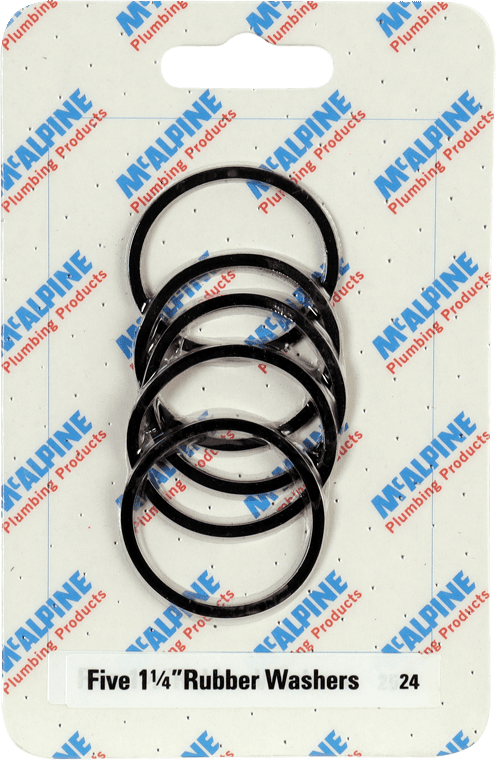 McAlpine No. 24 Handipak - 5 x 1.25" Rubber Washers - CARD24 - Getplumb