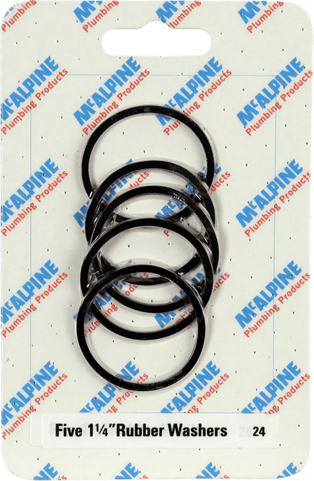 McAlpine No. 24 Handipak - 5 x 1.25" Rubber Washers - CARD24 - Getplumb