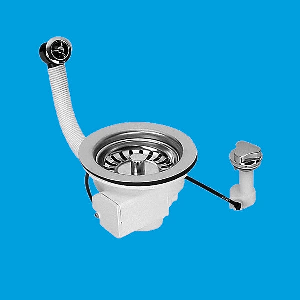 McAlpine PUFS113CP PopUp Basket Strainer Waste with Overflow C/P