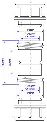 McAlpine R1M .75" Universal Overflow Straight Connector - Getplumb