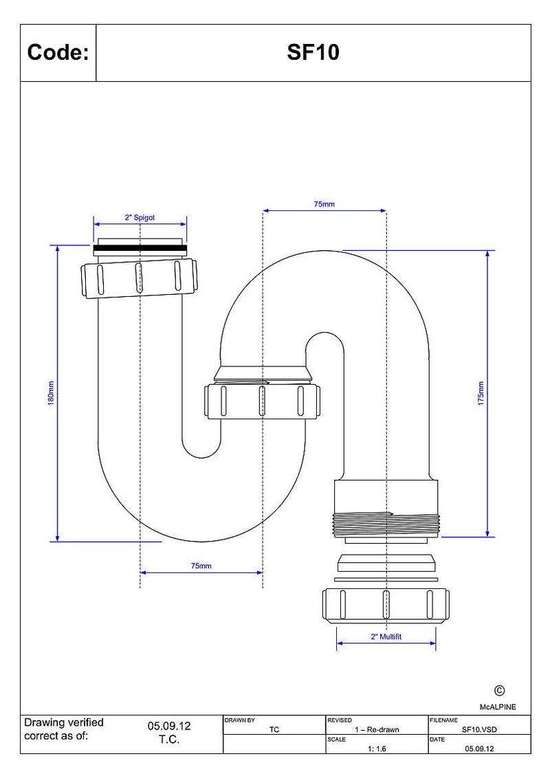 McAlpine SF10 2" Swivel S Trap - Getplumb