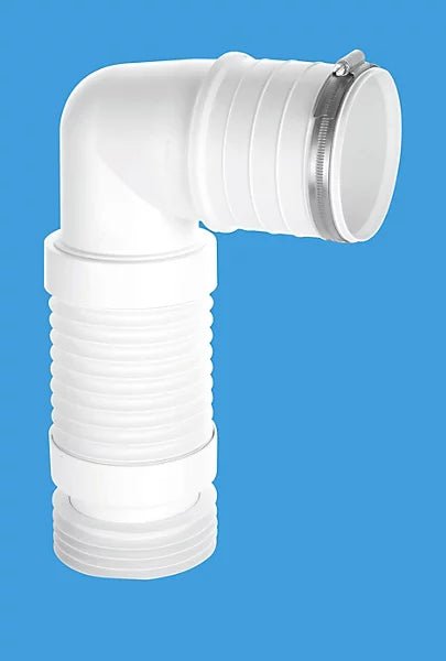 McAlpine Short Flexible 90° BTW Pan Connector - WC - CON8F18 - BTW - Getplumb