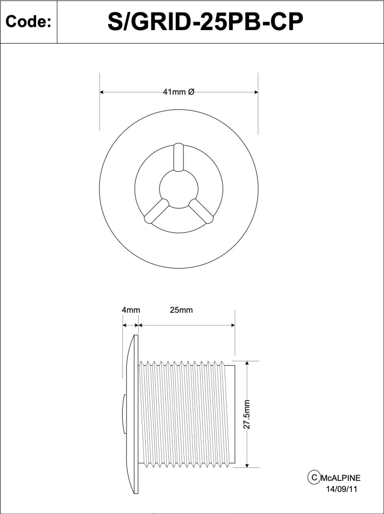 McAlpine Sink Grid - 5 x 41 mm Diameter, Plain Chrome - Getplumb