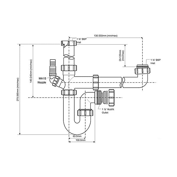 McAlpine SK1 1.5" Bowl and a Half Kit - Getplumb