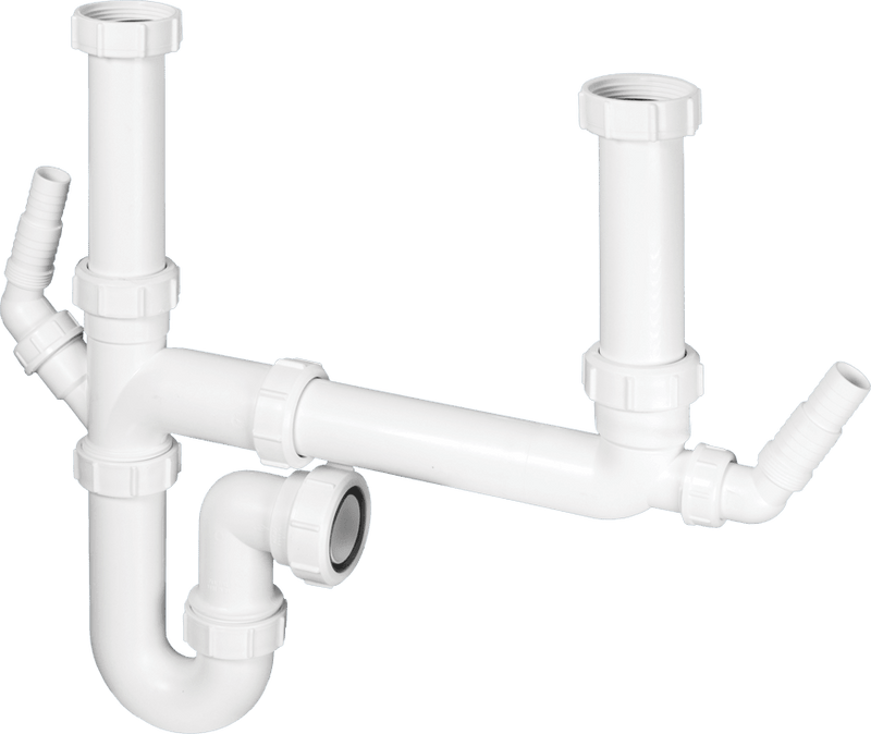 McAlpine SK2A Double Bowl Space Saver with Two Nozzles - Getplumb