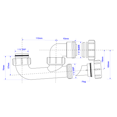 McAlpine SM10 1.5" Bath Trap No Overflow - Getplumb