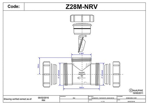 McAlpine Solvent Weld Inline Non - Return Valve D.2" Z28M - NRVS - Getplumb