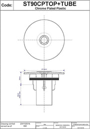 McAlpine ST90 Brass Flange + Dip Tube — Sink & Basin Drain Fitting - Getplumb