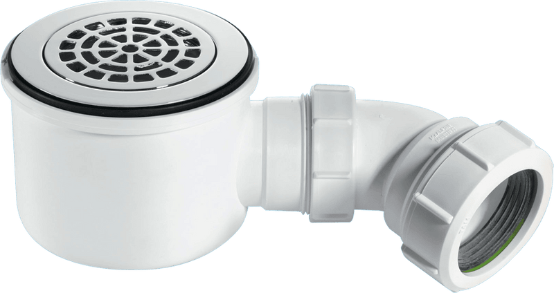 McAlpine ST90CPBPHP 90mm High Flow Shower Trap C/P Brass - Getplumb