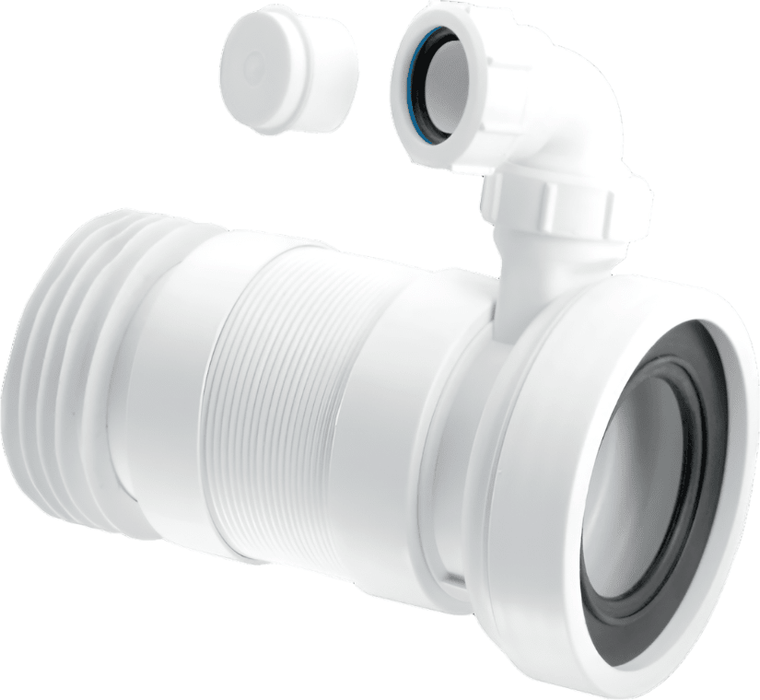 McAlpine Straight Flexible Pan Connector 1.25" Boss – WC - F23RV - Getplumb