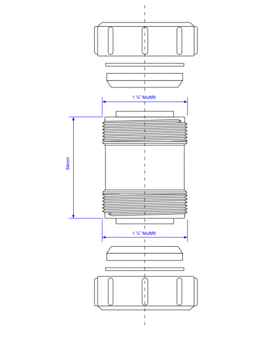 McAlpine T28M 1.5" Multifit Straight Connector - Getplumb