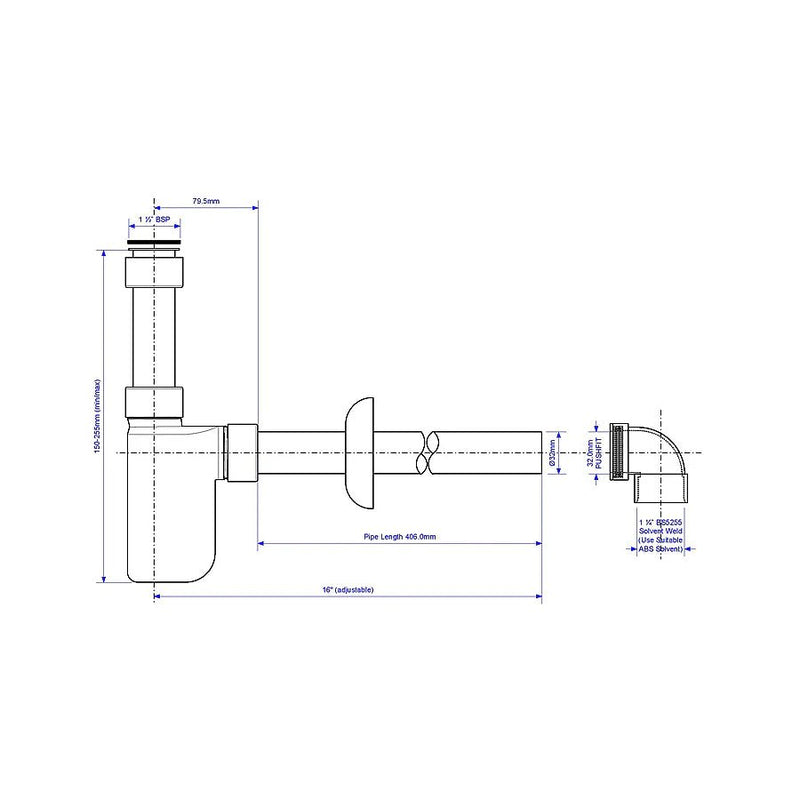 McAlpine TA32VUKCB Chrome Plated Brass Basin Trap | Durable Pipe and Flange Solution - Getplumb