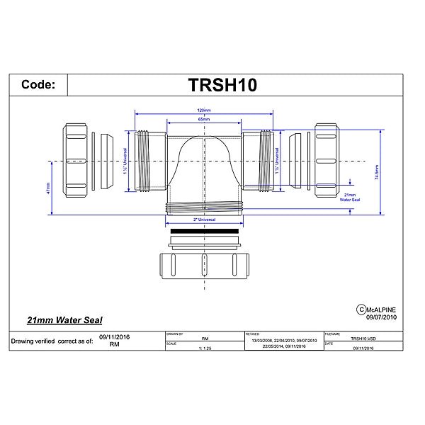 McAlpine TRSH10 1.5" Running Trap - Getplumb