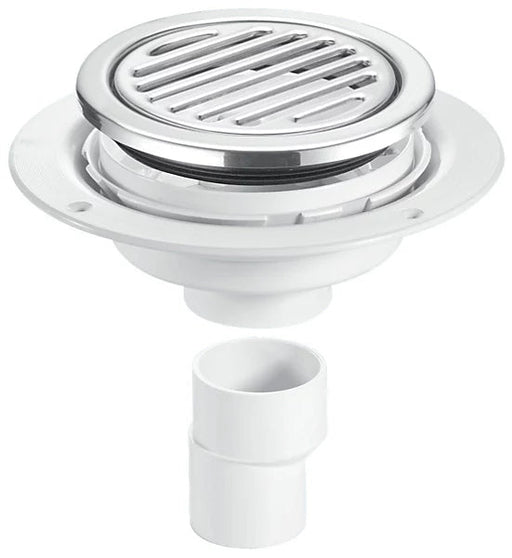 McAlpine UNTRAP SHOWER GULLY 25mm CP RND TILE - Getplumb
