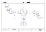 McAlpine V33WM Twin Connection for Stand Pipe Trap to connect two appliances' discharge - Getplumb