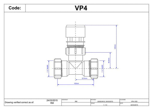McAlpine VP4 1.25" Ventapipe Multfit Tee White - Getplumb