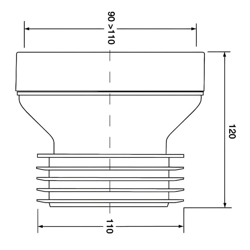 McAlpine WC CON1 Straight Pan Connector - Getplumb