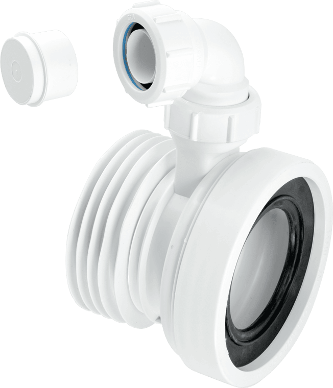 McAlpine WC CON1V Straight Pan Connector with 1.25" Boss - Getplumb