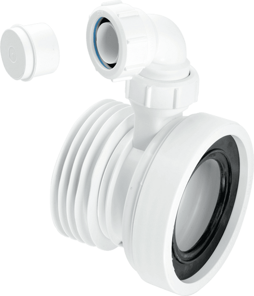 McAlpine WC CON1V Straight Pan Connector with 1.25" Boss - Getplumb