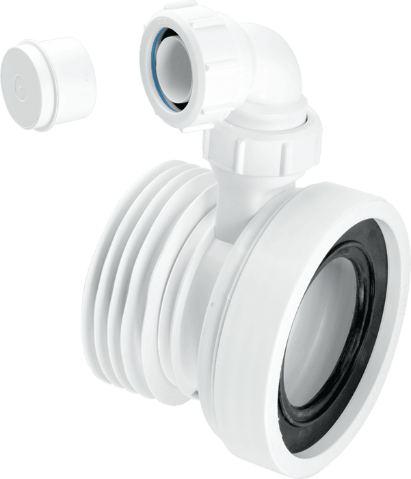 McAlpine WC CON1V Straight Pan Connector with 1.25" Boss - Getplumb