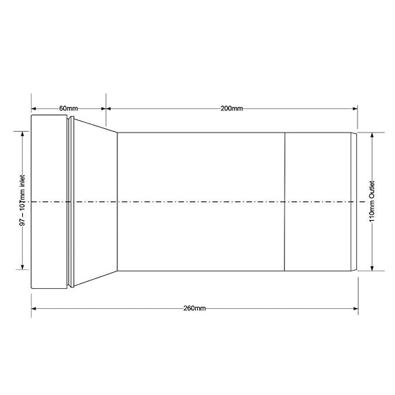 McAlpine WC CON3 Straight Pan Connector Plain Outlet - Getplumb