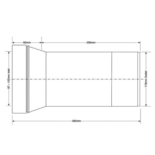 McAlpine WC CON3 Straight Pan Connector Plain Outlet - Getplumb