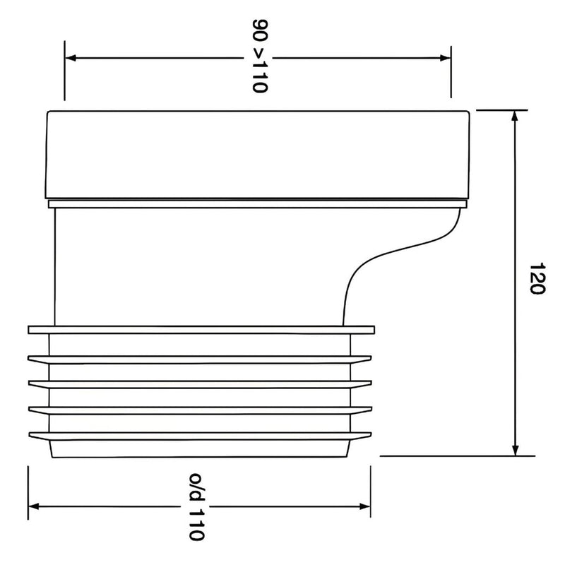 McAlpine WC CON4 20mm Offset Pan Connector - Getplumb