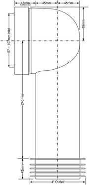 McAlpine WC CON8 90deg Bent Pan Connector Adjustable Length - Getplumb