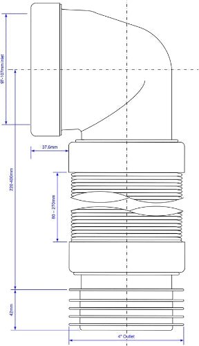 McAlpine WC - CON8F Flexible 90deg Bent Pan Connector - Getplumb