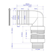 McAlpine WC - CON8F18 - S - BTW Short Flexible 3.5" 90deg BTW Pan Connector - Getplumb