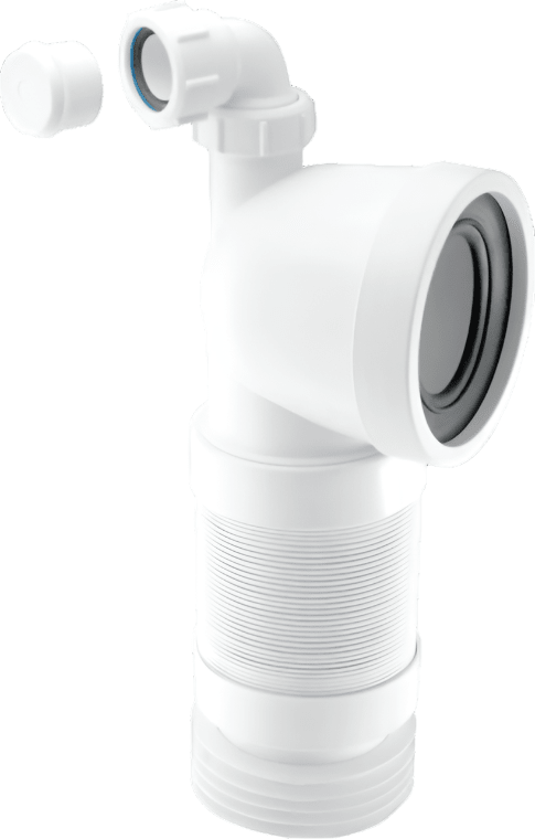 McAlpine WC - CON8FV Flexible 90deg Bent Pan Connector with 1.25" Boss - Getplumb