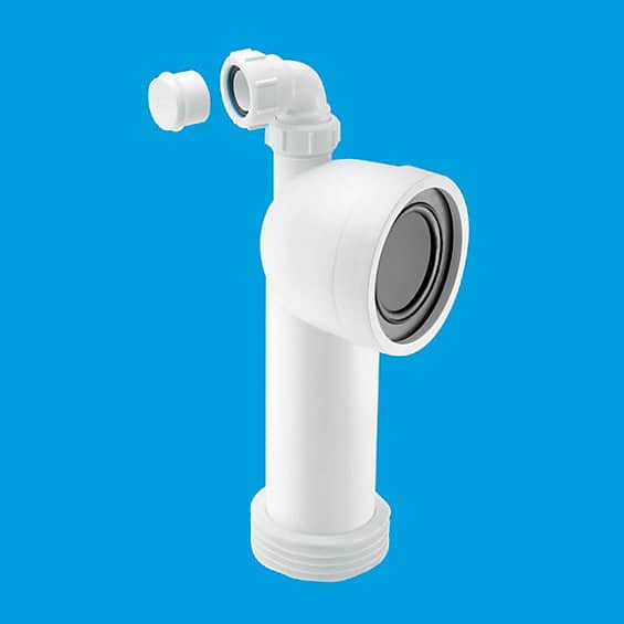 McAlpine WC CON8V 90deg Bent Pan Connector with 1.25" Boss - Getplumb
