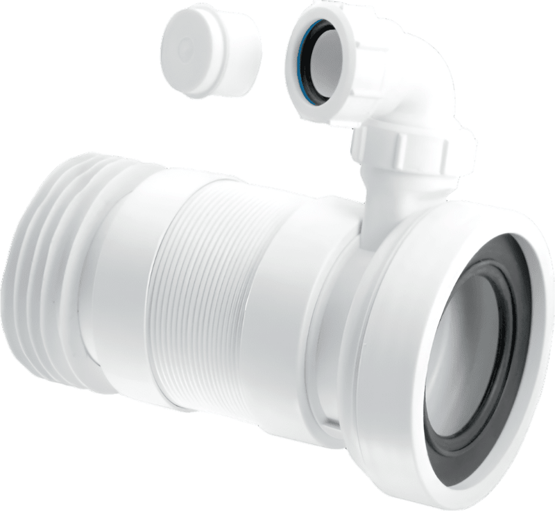 McAlpine WC - F26RV Straight Flexible Pan Connector with 1.25" Boss - Getplumb