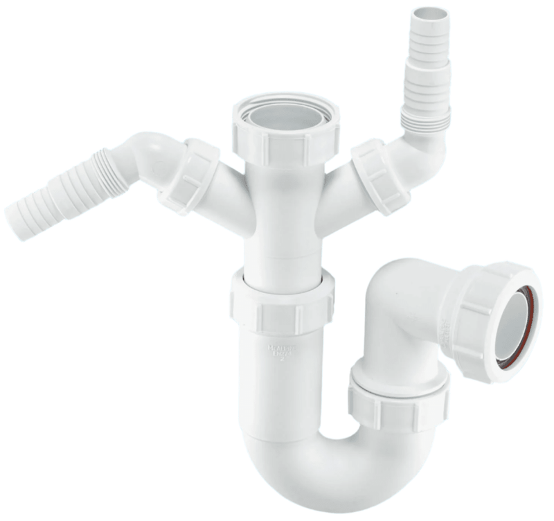 McAlpine WM11 1.5" Washing Machine Trap with 2 Inlet Connections - Getplumb