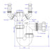 McAlpine WM11V 1.5" Silent Kitchen SInk Trap With 2 Inlet Connections for washing machine and dishwasher - Getplumb