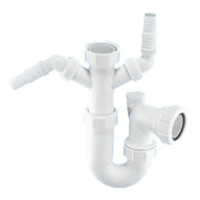 McAlpine WM11V 1.5" Silent Kitchen SInk Trap With 2 Inlet Connections for washing machine and dishwasher - Getplumb
