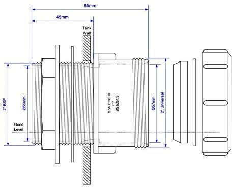 McAlpine Z11M 2" Multifit Tank Connector - Getplumb