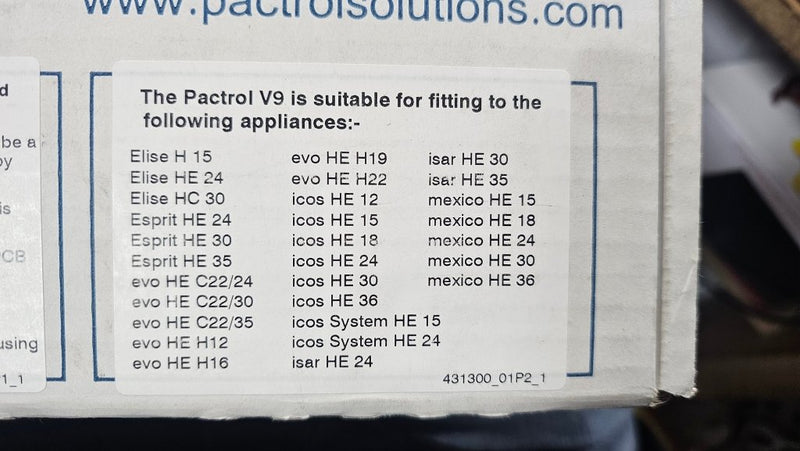 Pactrol Controls V9 Green Control PCB 431300/V01 Control Box on Elise, Esprit, Evo, Icos, Isar and Mexico boilers - Getplumb