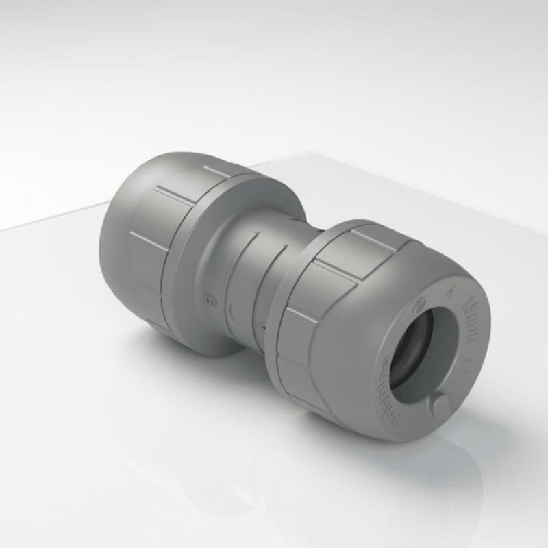 Polypipe PolyPlumb Enhanced Straight Coupler 10mm PB010 Grey - Getplumb