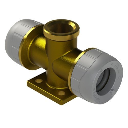 Polypipe Polyplumb Wallplate Tee 22mm x 1/2 - PB512212 - Getplumb