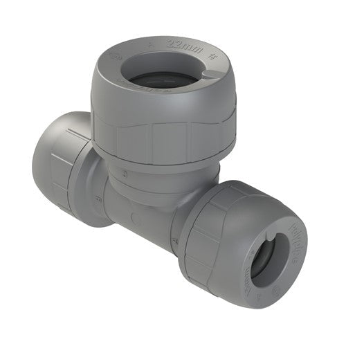 Polypipe Two Ends Reduced Tee 15 X 22 - PB1622 - Getplumb