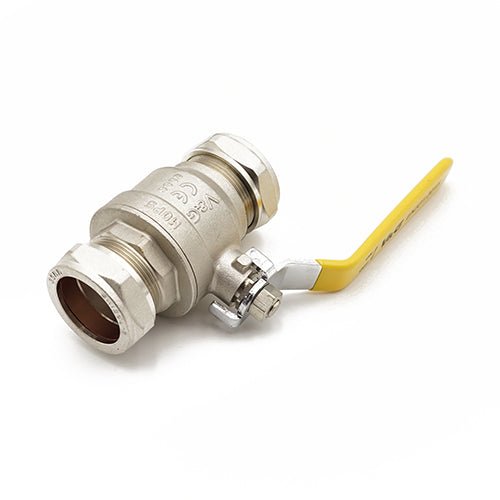 Primaflow QLC Yellow Lever Ball Valve PN25 35mm CxC WRAS Approved for Reliable Flow Control - Getplumb