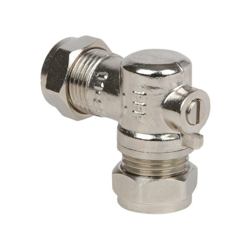 QQM Angle Pattern Isolation Valve 15 mm Chrome Plated Brass – Full Flow - Getplumb