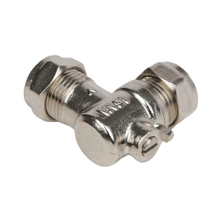 QQM Angle Pattern Isolation Valve 15 mm Chrome Plated Brass – Full Flow - Getplumb