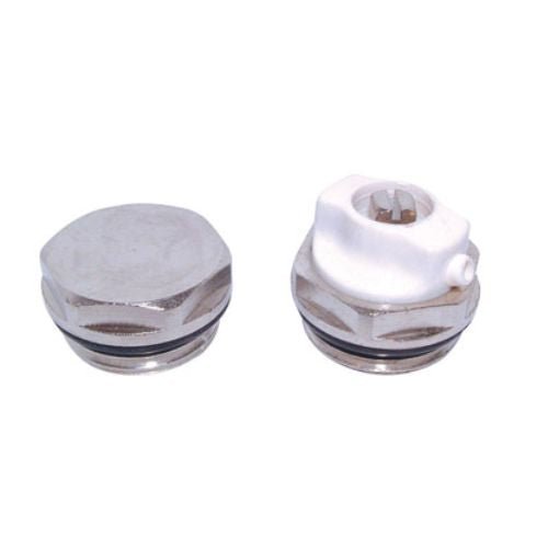 Radiator vent and plug set 1/2" - chrome - Getplumb