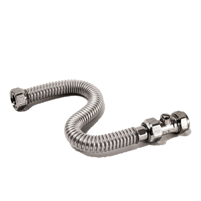 Ridgeline 15mm ISO x 1/2" Female 300mm Full Bore Flexible Connector - Getplumb