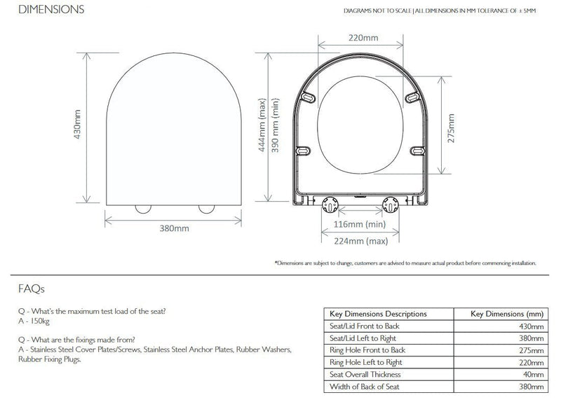 Tavistock SC Aerial SC Secure Seat Fix Toilet Seat — TS650S-SF - Getplumb